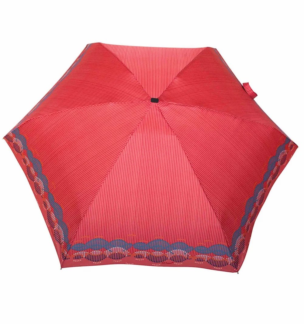 Parasolka Damska Super Mini Kieszonkowa płaska - Wzór strings-pink