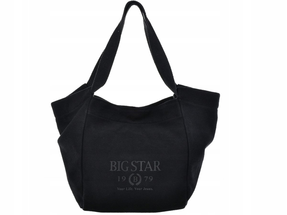 TORBA TOREBKA NA RAMIĘ czarna BIG STAR NN574060 shopperka plażowa