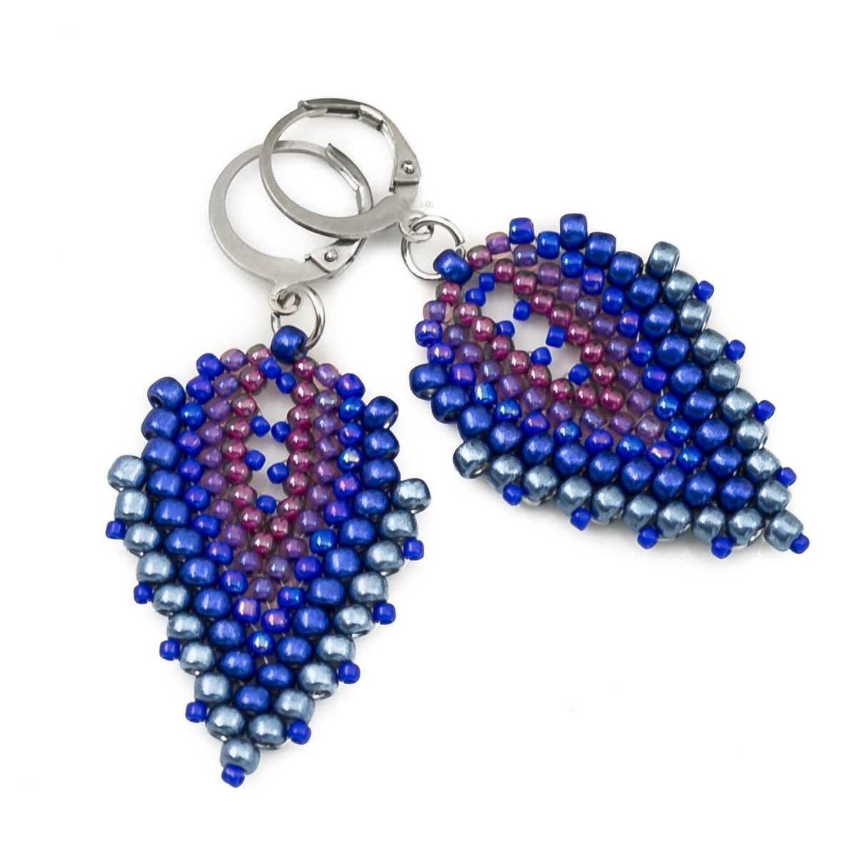 Kolczyki koralikowe łezki Toho i stal beading boho / JG. Projekt
