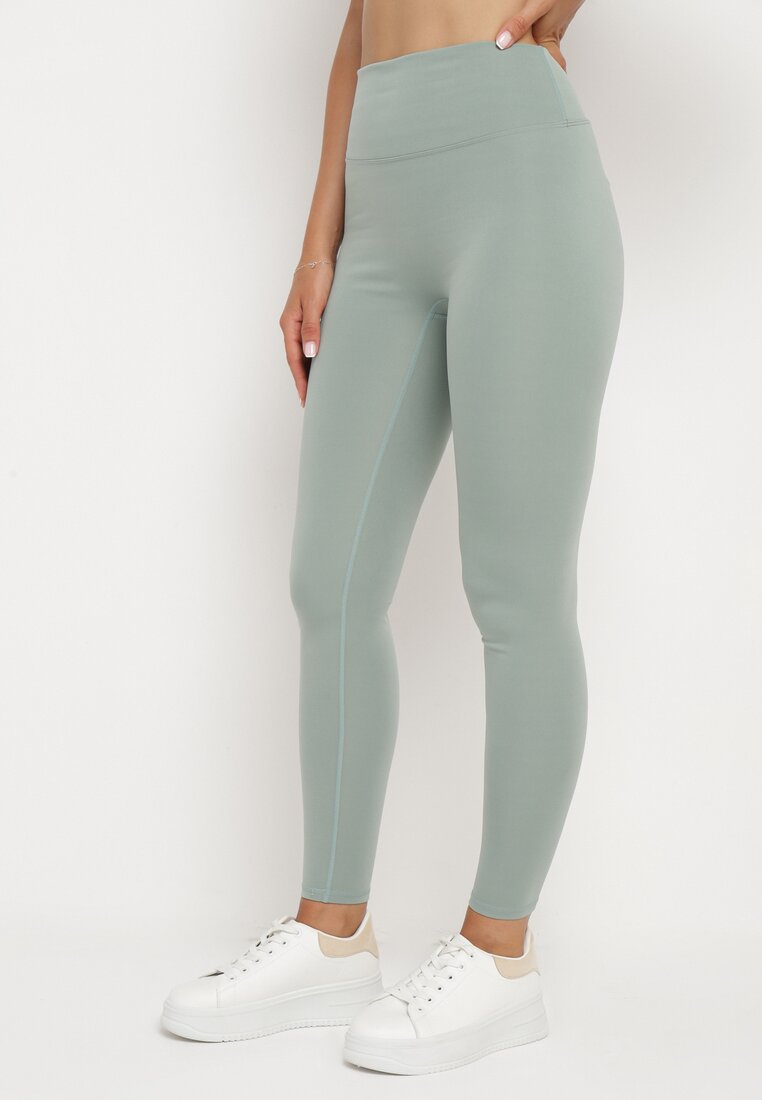 jasnozielone Legginsy z Wysokim Stanem Parefia