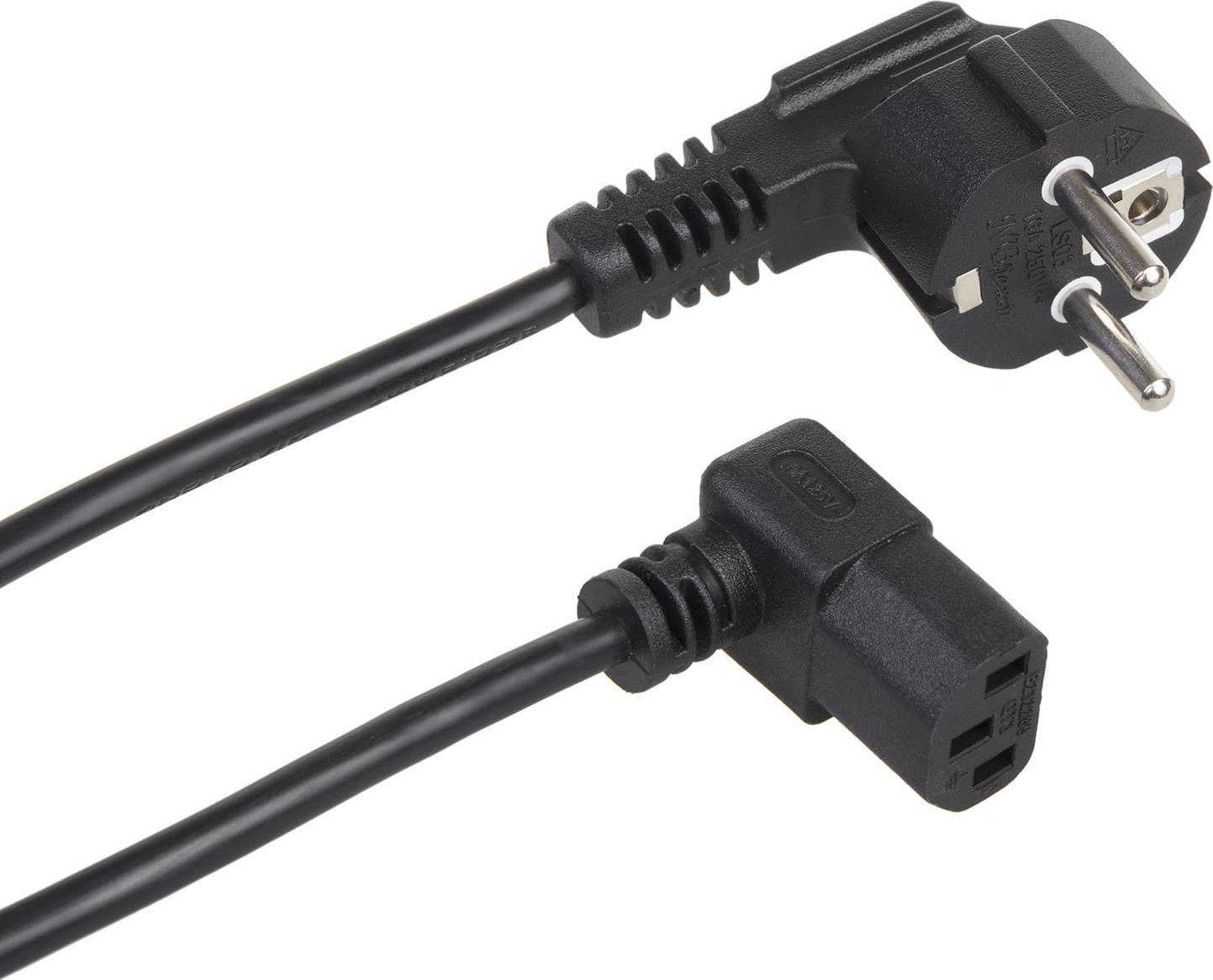 Kabel zasilający Maclean Kabel zasilający Maclean, kątowy, 3 pin, wtyk EU, 1.5m, MCTV-851