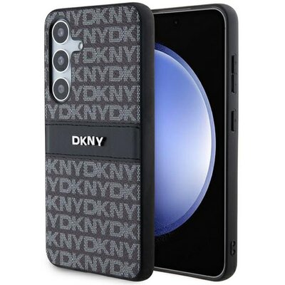 Oryginalne Etui SAMSUNG GALAXY S24 DKNY Hardcase Leather Mono Stripe & Metal Logo (DKHCS24SPRTHSLK) czarne