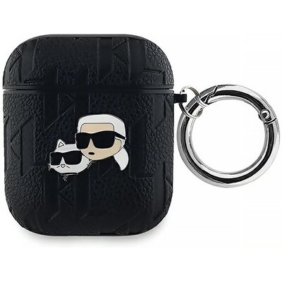 Karl Lagerfeld KLA2PGKCPK AirPods 1/2 cover czarny/black Monogram Karl & Choupette Head