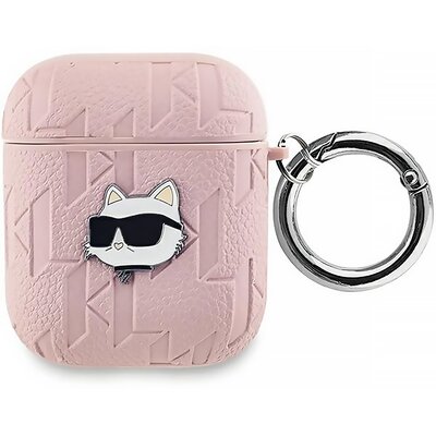 Karl Lagerfeld KLA2PGCHPP AirPods 1/2 cover różowy/pink Monogram Choupette Head
