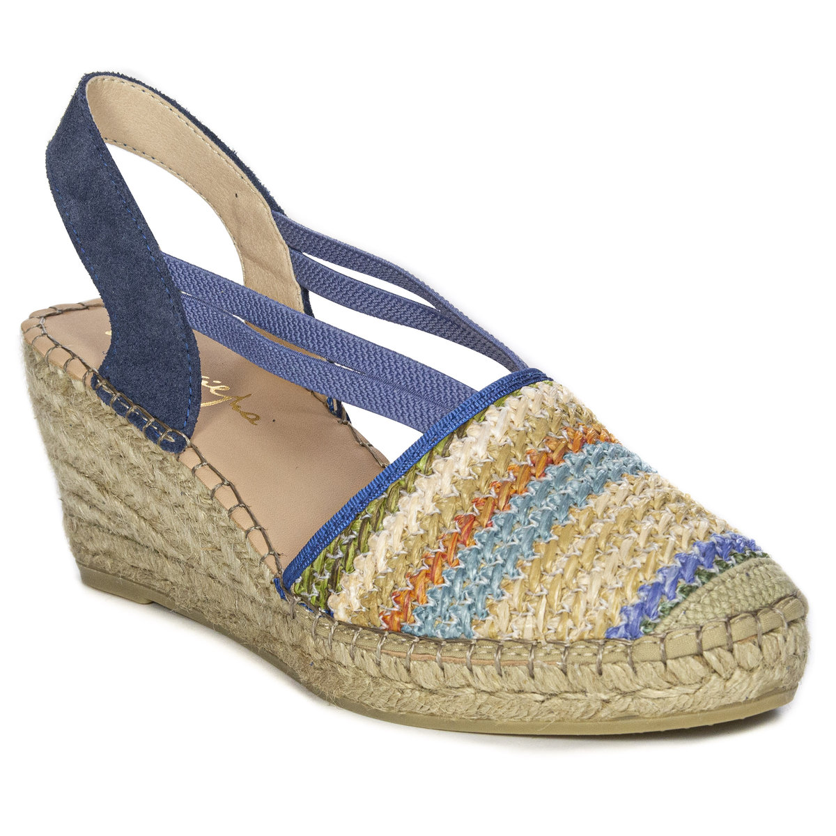 Maciejka Espadryle damskie na koturnie Jeans-36