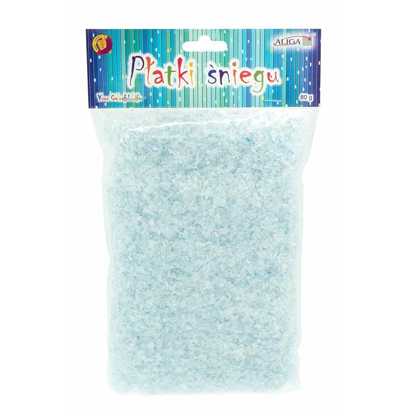 SZTUCZNY ŚNIEG Efekt szronu, płatki śniegu Błękitne 80g - Aliga
