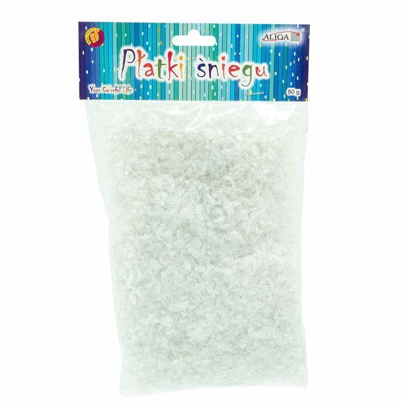 SZTUCZNY ŚNIEG Efekt szronu, płatki śniegu Srebrne 80g - Aliga