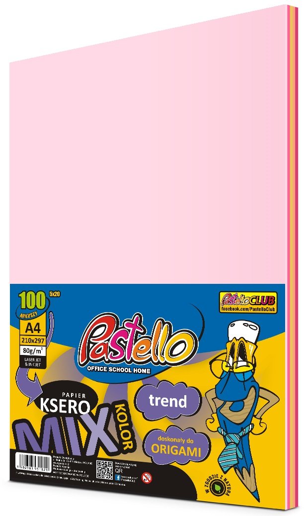 Papier Ksero Różowy MIX A4 100 Arkuszy Pastello