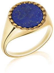 Sygnet Lapis Lazuli Srebrny Pozłacany