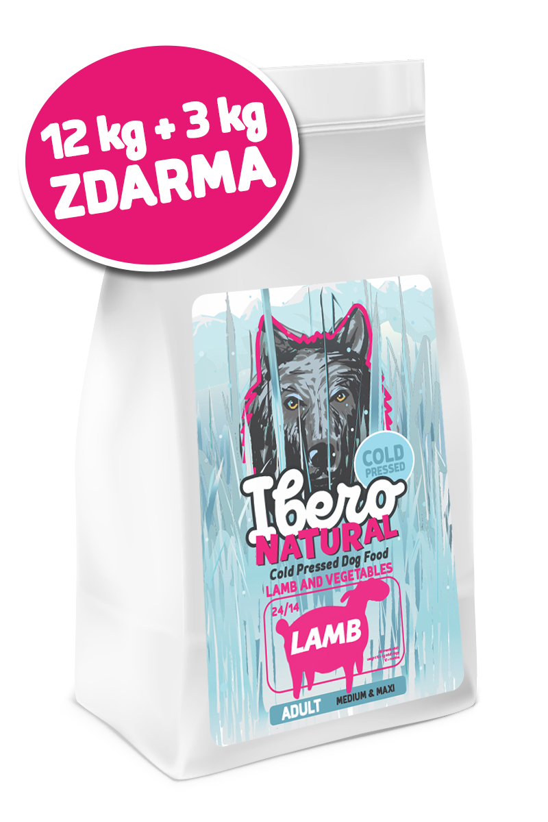Ibero COLD PRESSED dog  adult  MEDIUM/LARGE Lamb  - 3kg