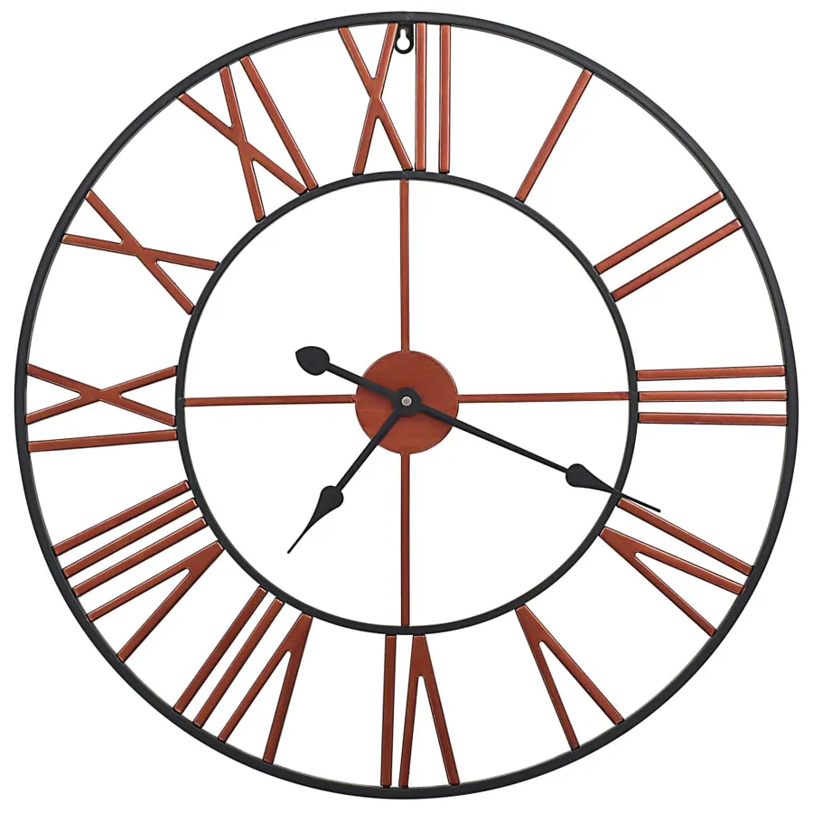 Ścienny zegar retro z czerwonymi wskazówkami 58 cm W4-G62