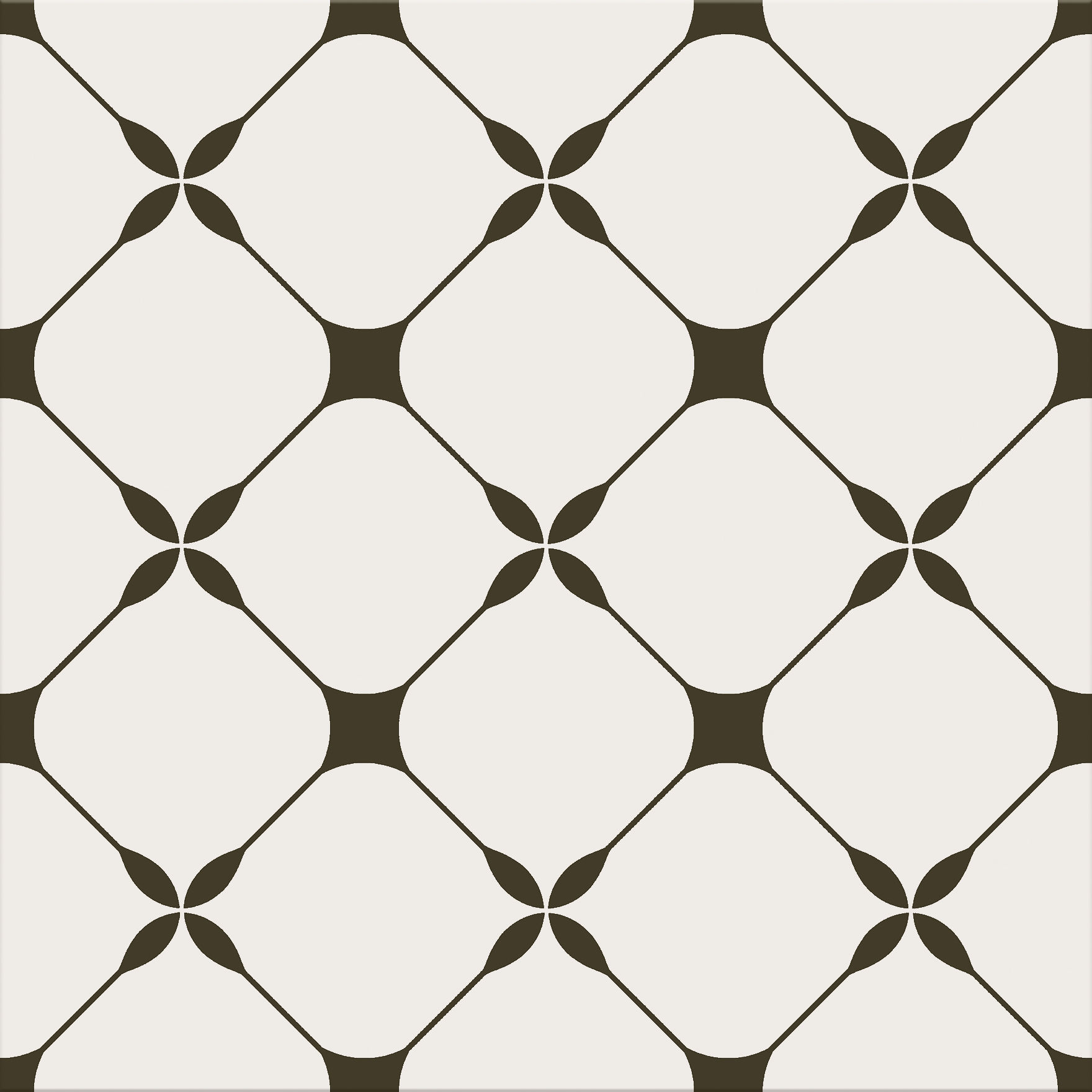 Gres Flower frame gpt1121 black&white mat 29,8x29,8
