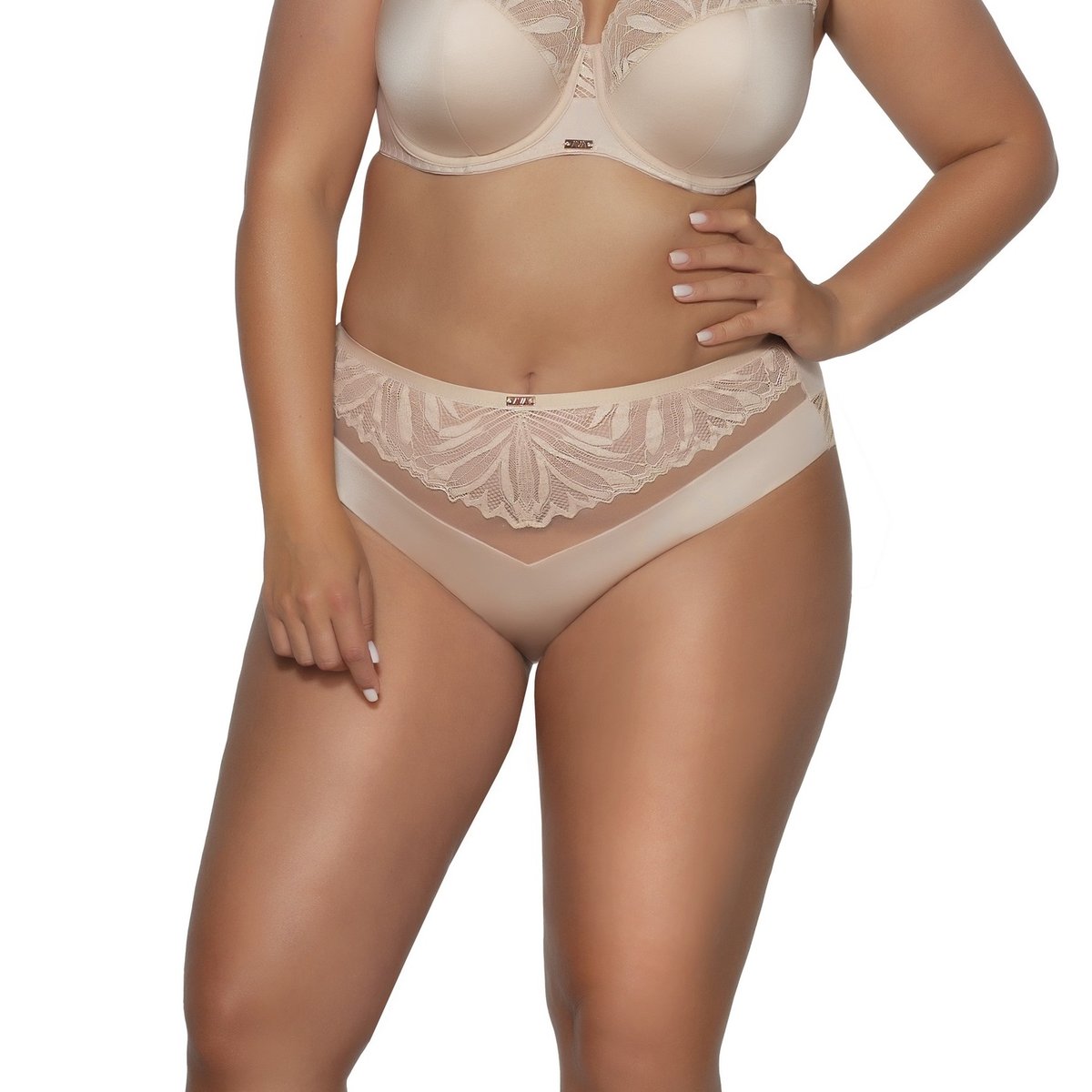 Figi damskie z koronką AV 2105 beżowe L