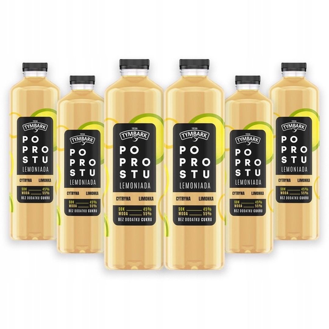 Tymbark Po Prostu Lemoniada Cytryna Limonka Jabłko 1,25l x 6 sztuk