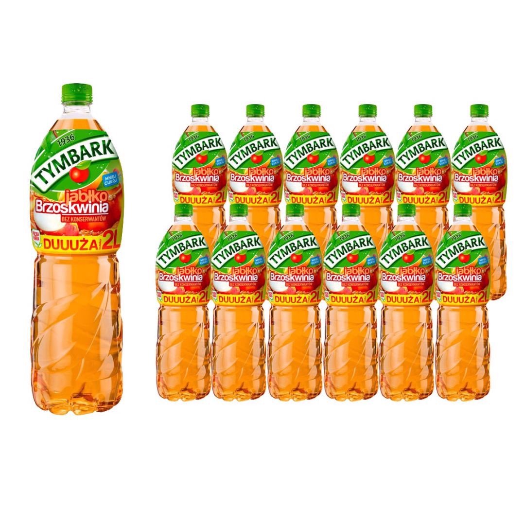 Tymbark Napój jabłko brzoskwinia 2 l x 12 sztuk