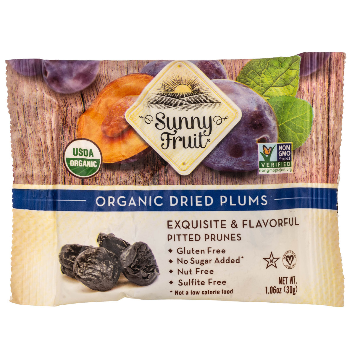 ORGANICZNE ŚLIWKI SUSZONE SUNNY FRUIT OPAKOWANIE 30G