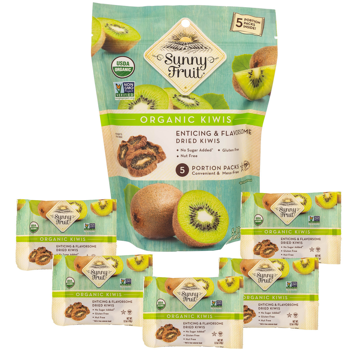 ORGANICZNE KIWI SUSZONE SUNNY FRUIT OPAKOWANIE 5x20G