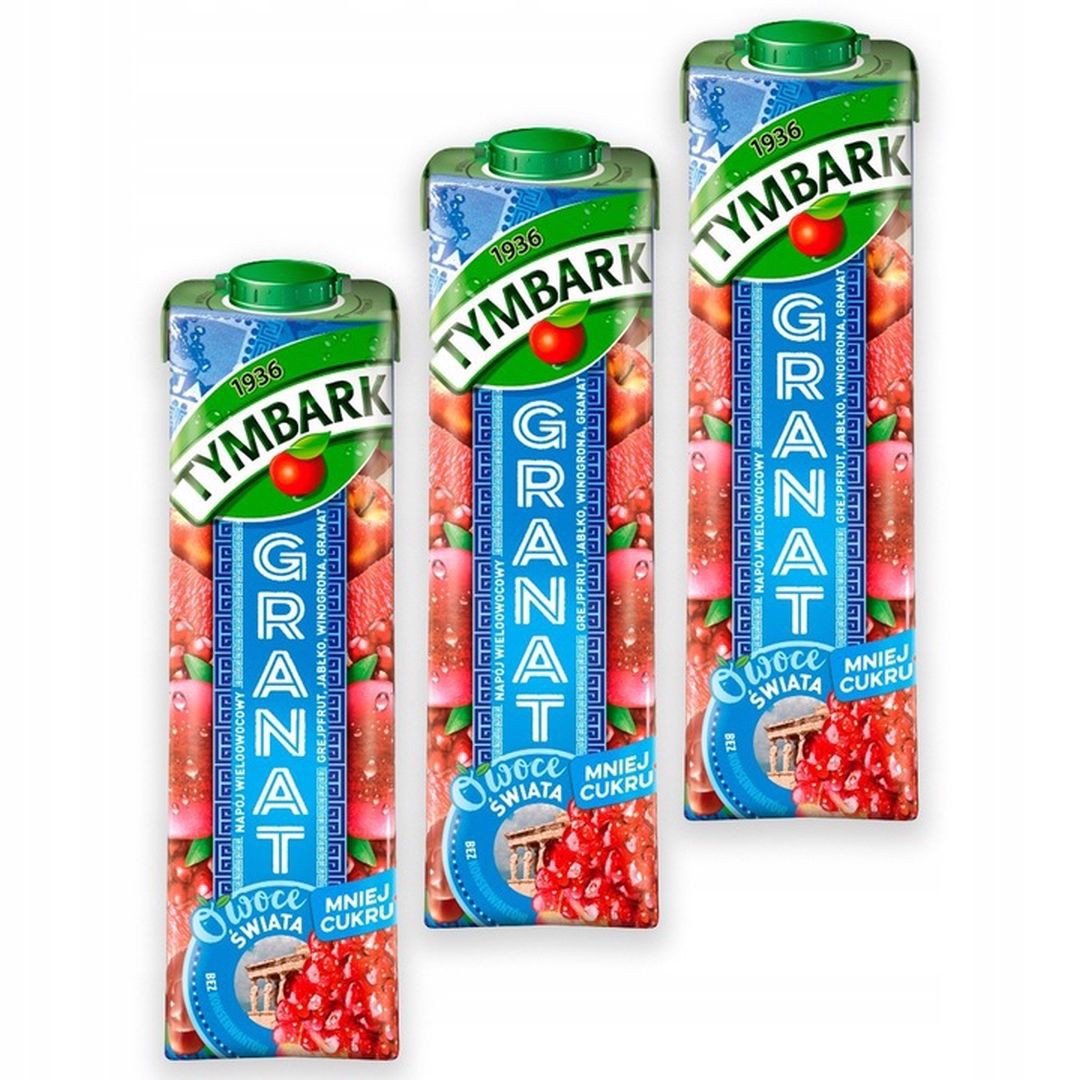Tymbark Owoce Świata Napój wieloowocowy granat 1 l x 3 sztuk