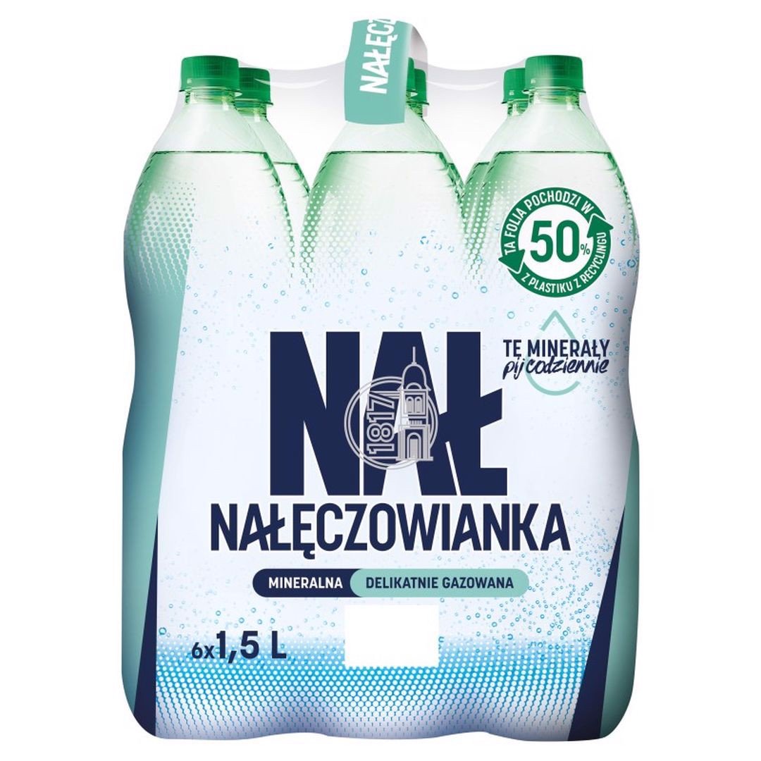 Nałęczowianka Naturalna woda mineralna delikatnie gazowana 1,5 l x 6 sztuk