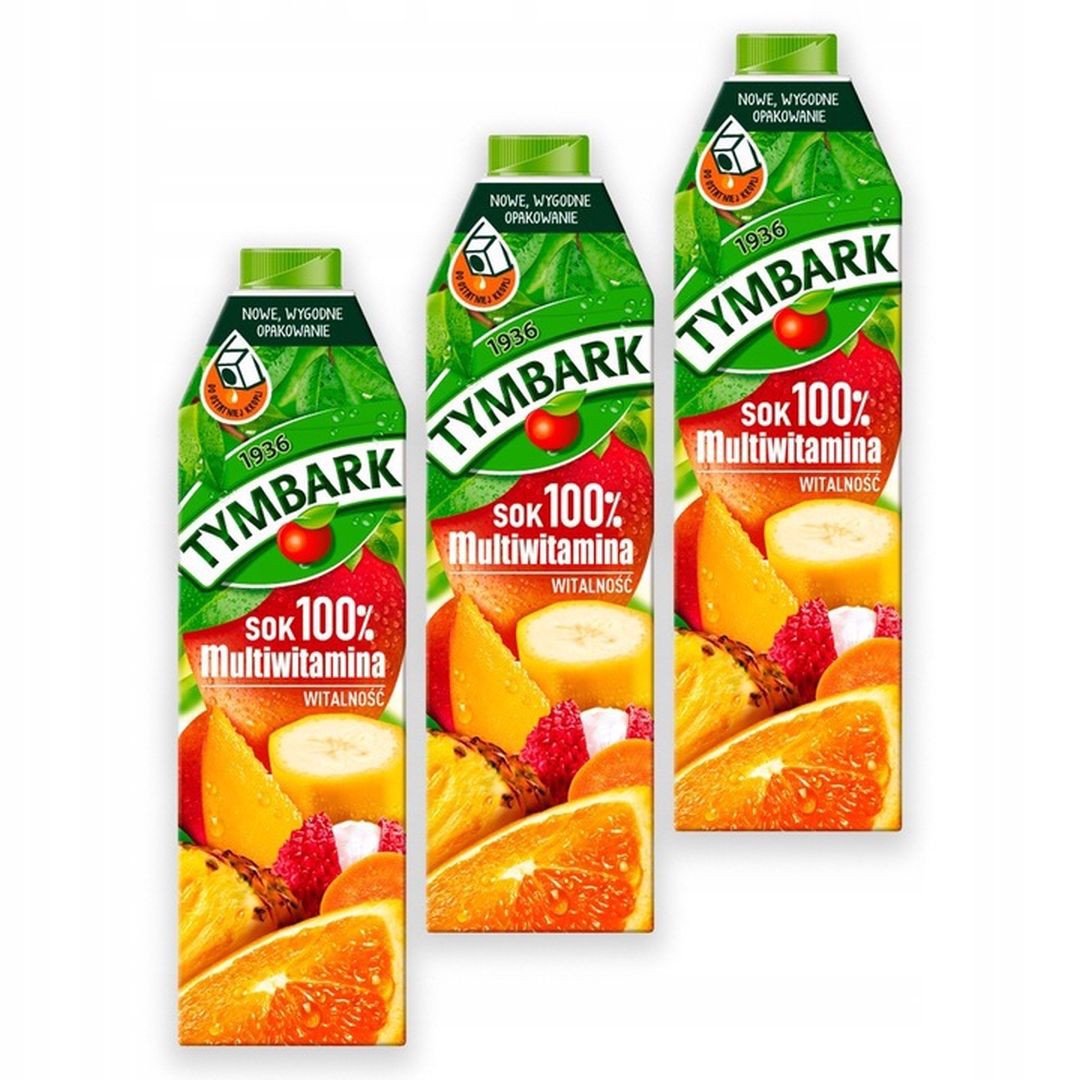 Tymbark Sok 100% multiwitamina 1 l x 3 sztuk