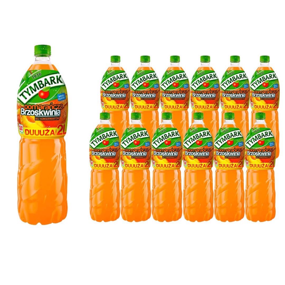 Tymbark Napój pomarańcza brzoskwinia 2 l x 12 sztuk