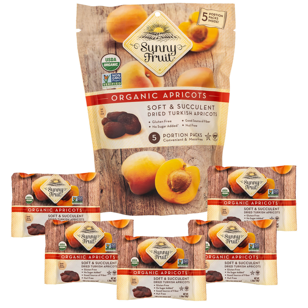 ORGANICZNE MORELE SUSZONE SUNNY FRUIT OPAKOWANIE 5x50G