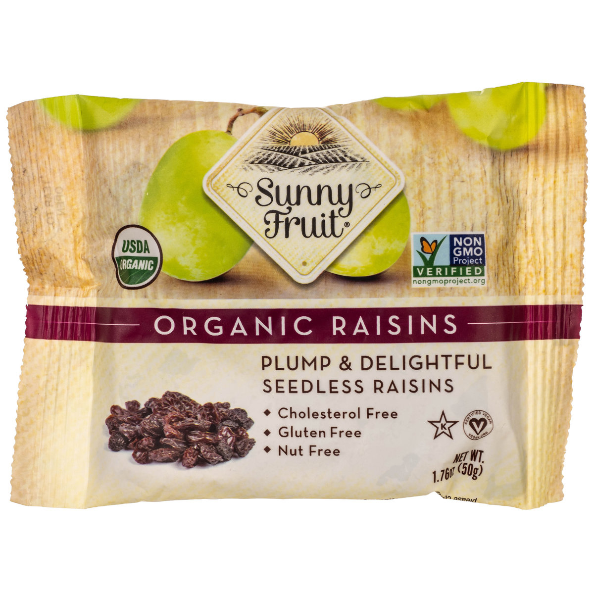ORGANICZNE RODZYNKI SUŁTANKI SUNNY FRUIT OPAKOWANIE 50G