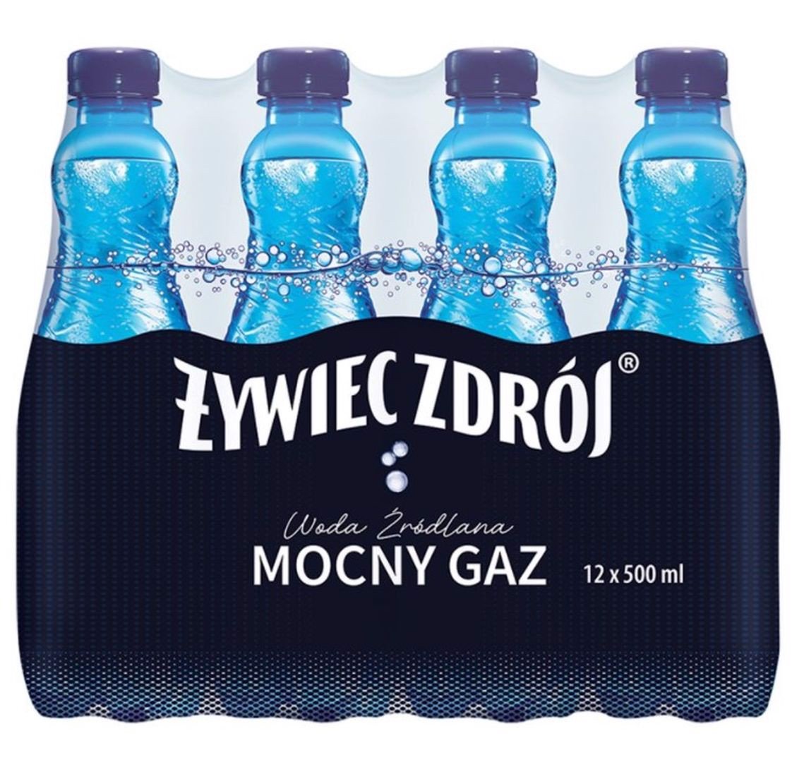 Żywiec Zdrój Mocny Gaz Woda źródlana 500 ml x 12 sztuk