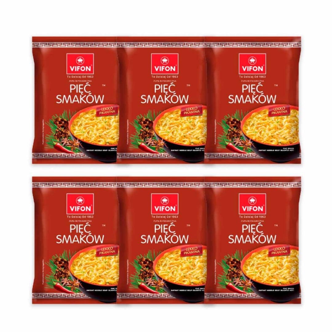 Vifon Zupa błyskawiczna pięć smaków 70 g x 6 sztuk