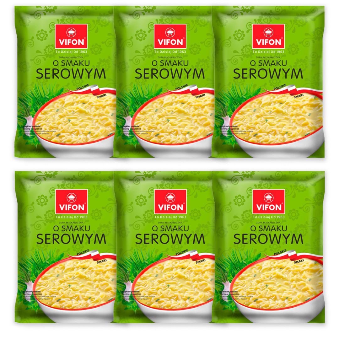 Vifon Zupa błyskawiczna o smaku serowym 65 g x 6 sztuk