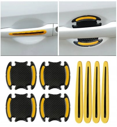 NAKLEJKI NA SAMOCHÓD FOLIA OCHRONNA POD KLAMKI SAMOPRZYLEPNE 3D Carbon Pom