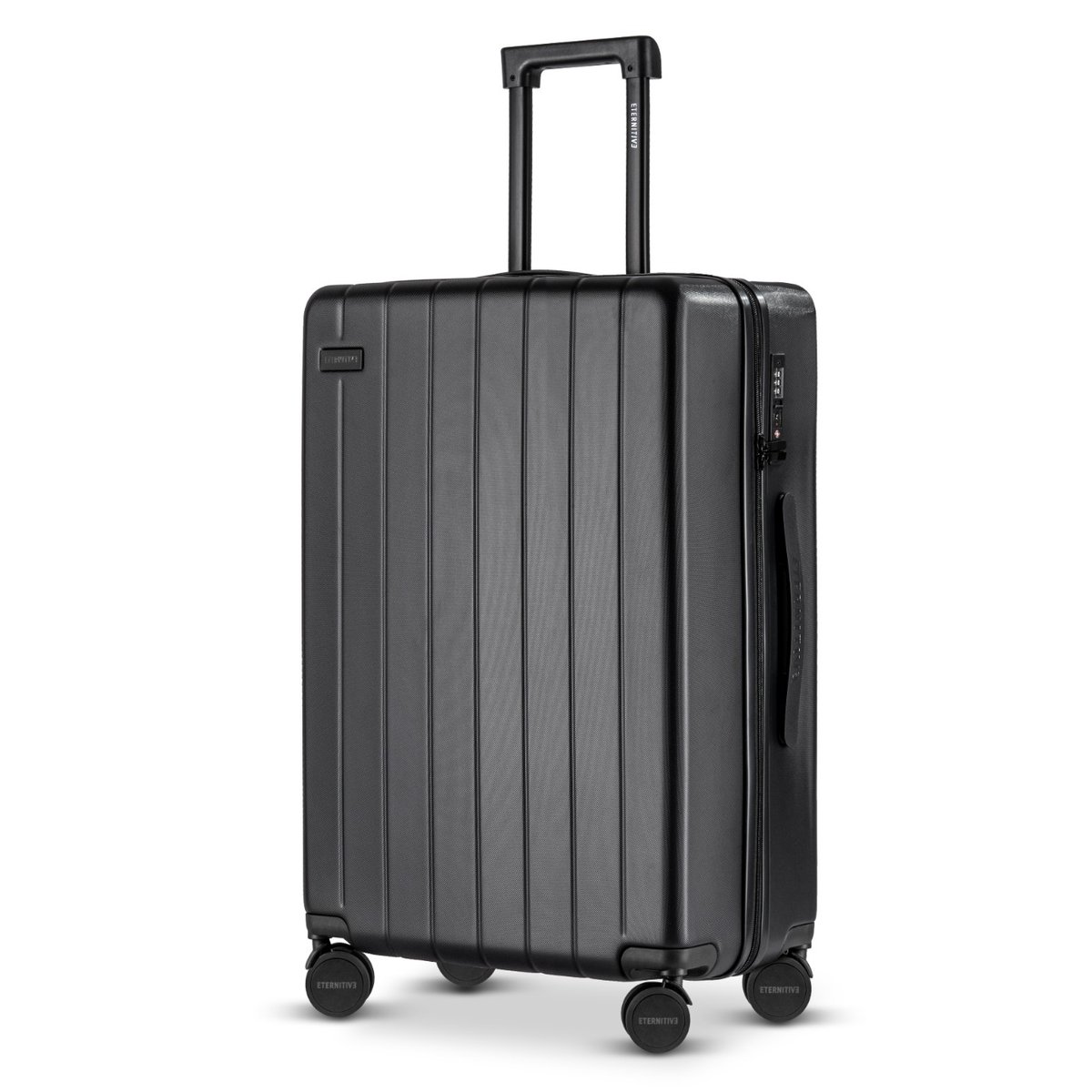 Walizka Duża, Ciche i Skrętne Kółka 360°, Zamek TSA, ABS, Czarny