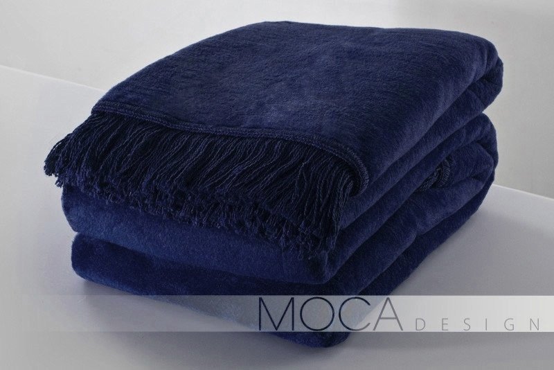 KOC MOCA DESIGN 150x200 FRĘDZLE GRANATOWY
