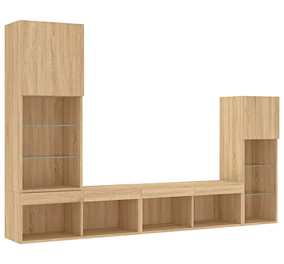 4-częściowy zestaw mebli w kolorze dębu sonoma - Bisco