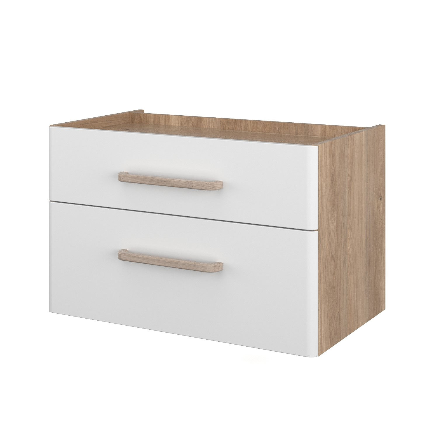Szafka łazienkowa pod umywalkę Krofam Comfy 80 cm dąb castello/biały połysk 147-0014