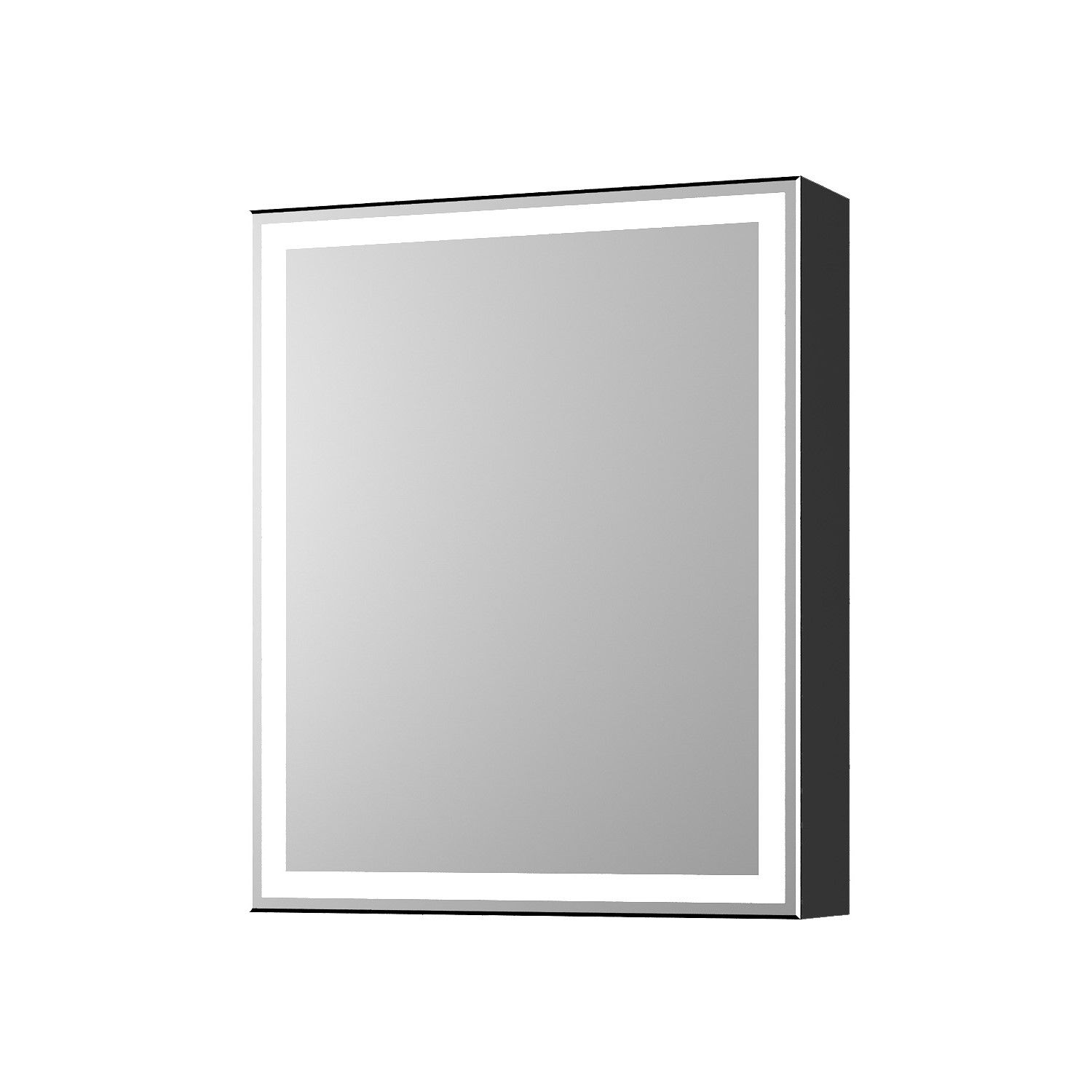 Szafka łazienkowa wisząca z lustrem led Krofam Neo 50 cm czarny mat 160-0102