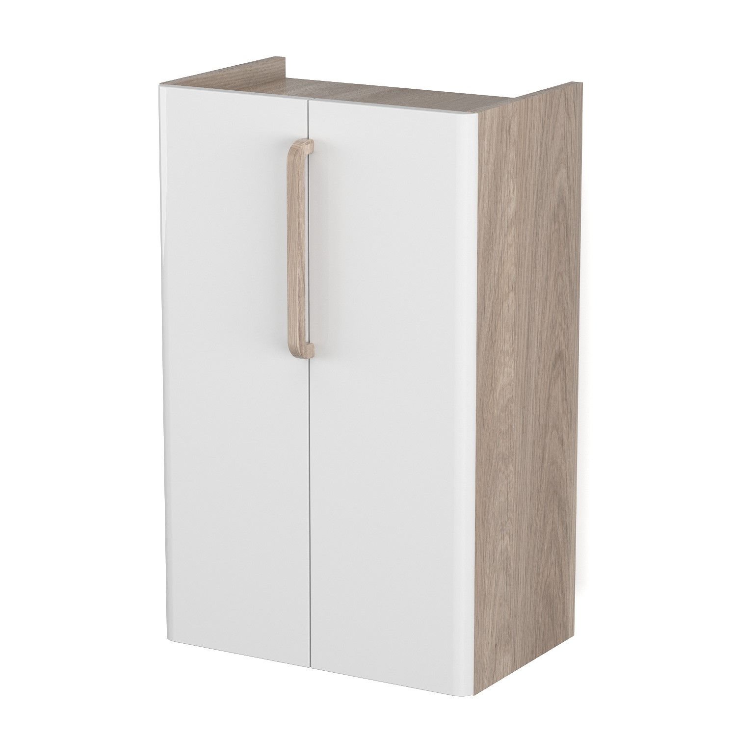 Półsłupek łazienkowy Krofam Comfy 50x80x32 cm dąb castello/biały połysk 147-0011