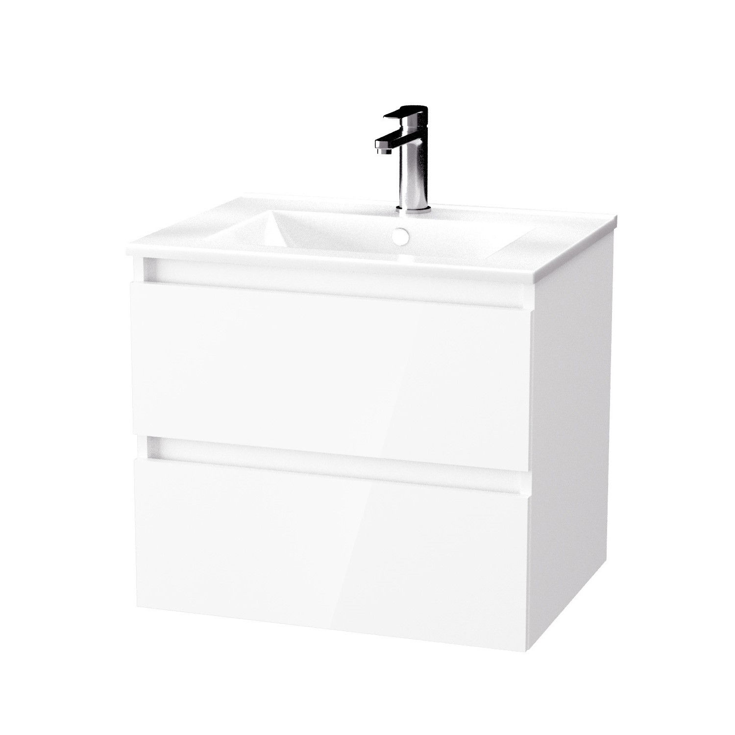 Szafka łazienkowa pod umywalkę Krofam Arco 60 cm biały połysk 149-0012