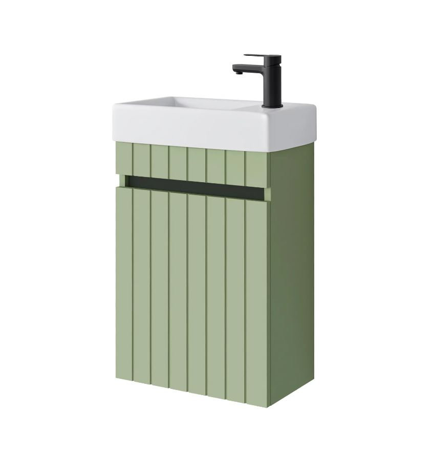 Szafka łazienkowa z umywalką Uptrend Miseno 40 cm szałwiowy mat 001-SU40-03+TR41355