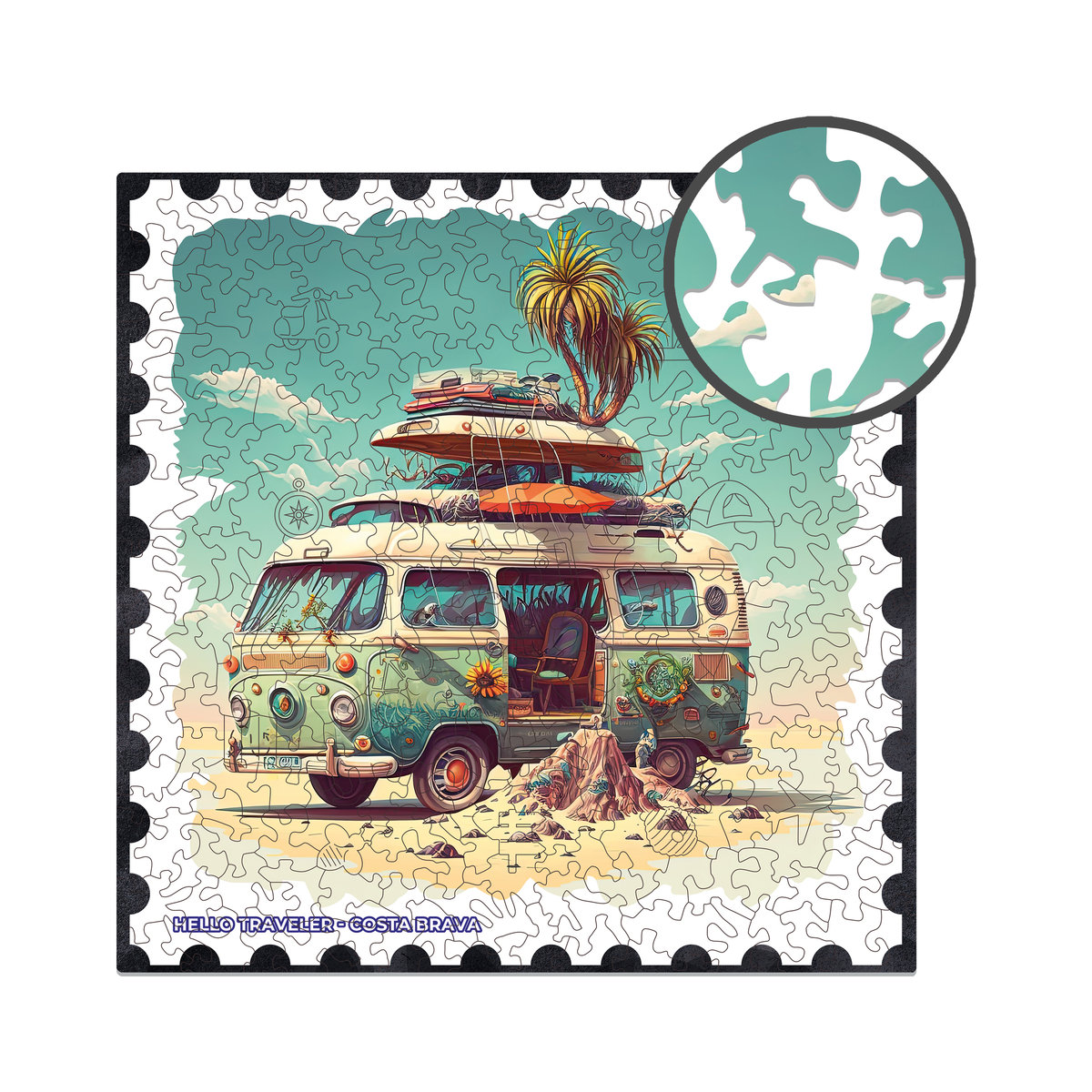Drewniane Puzzle Milliwood - Hello Traveler – Costa Brava 40x40 - 250 El.