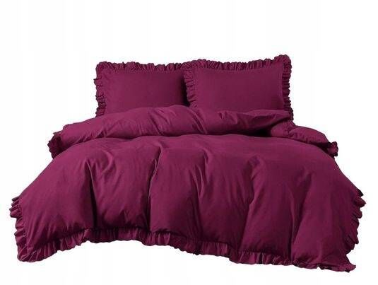 Komplet Pościeli 3 Częściowa Z Mikrofibry Falbanki Glamour 200x220 Cm