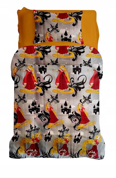 ﻿Pościel DZIECIĘCA 140x200cm dla dziecka Roszpunka szara