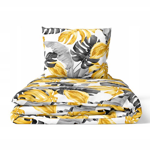 Pościel Z Kory 160x200 + 2x70x80 Polski Produkt Wzory Bielawa- Białe Liście