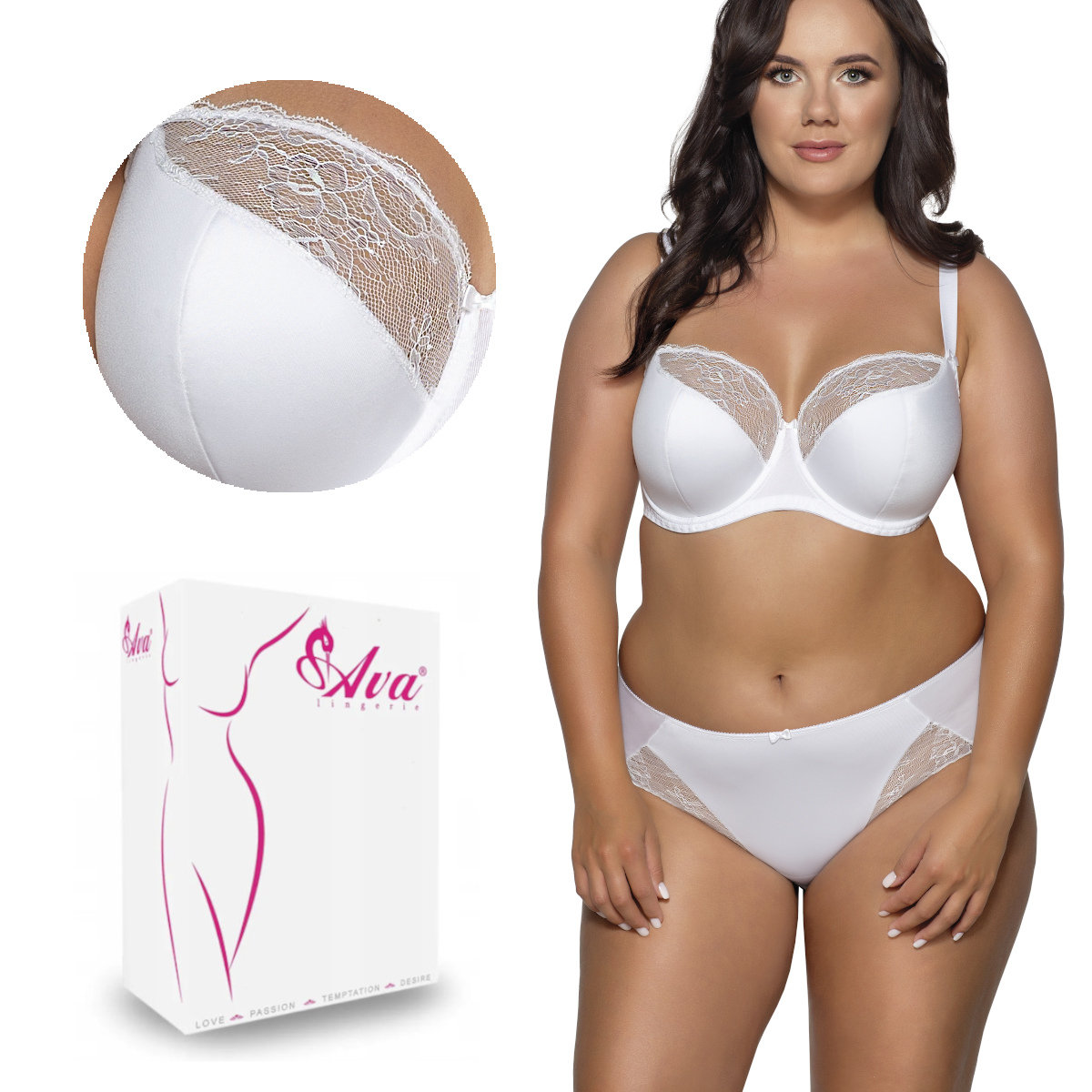 Biustonosz Semi Soft AV 2110 półusztywniany biały 100C