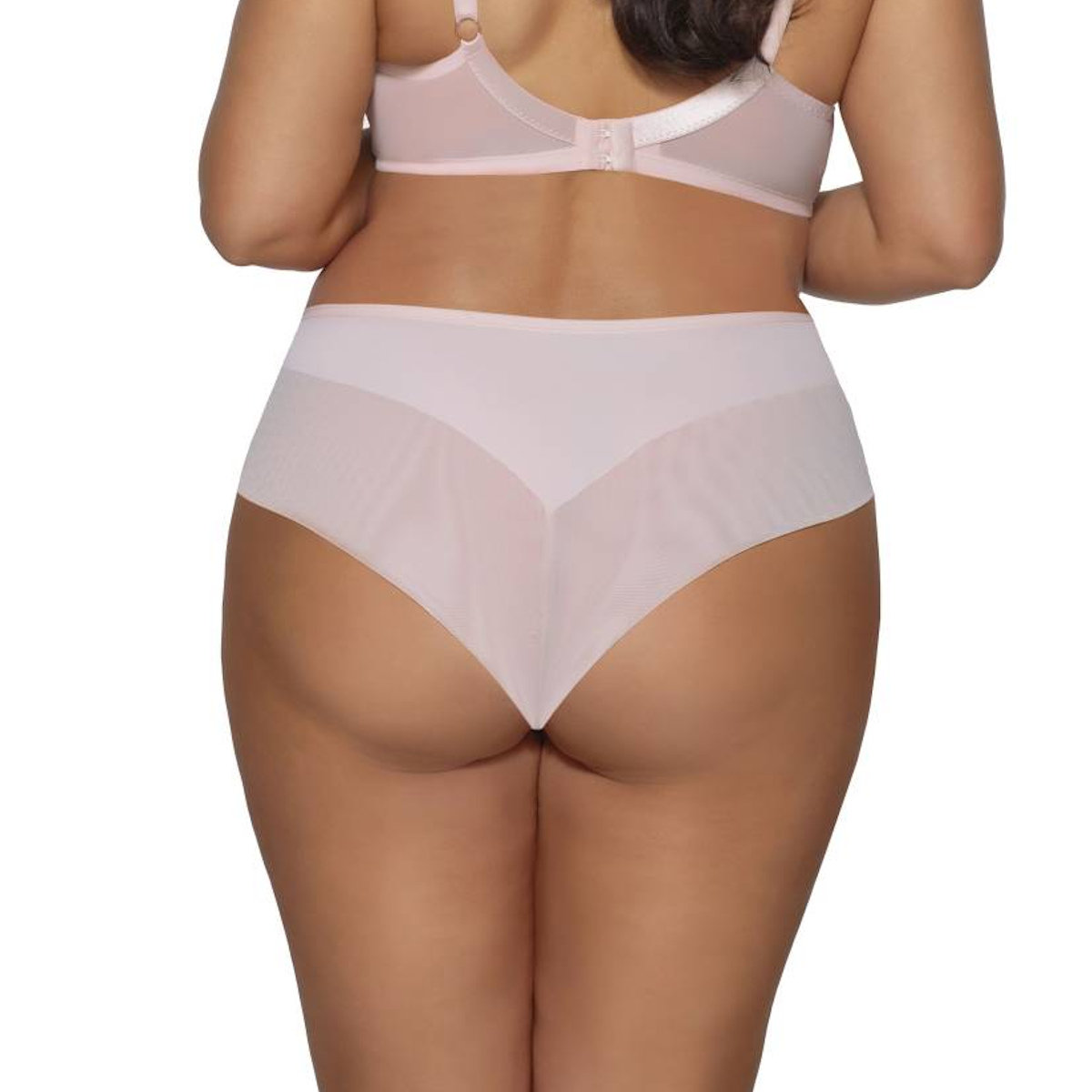 Brazyliany damskie z koronką i tiulem AV 2077 różowe  XXL