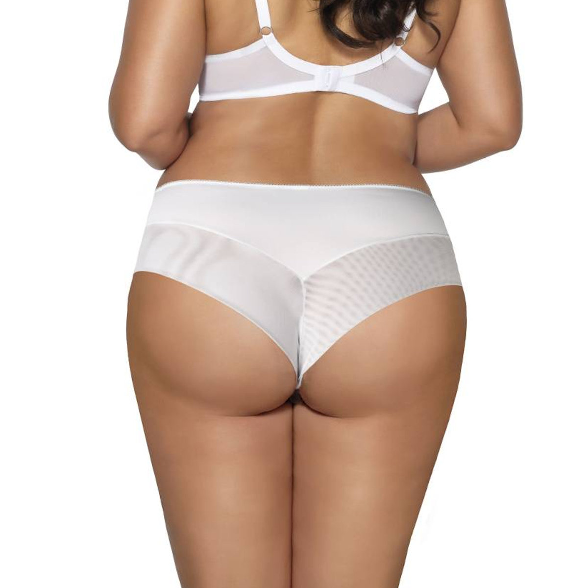 Brazyliany damskie z koronką AV 2112 białe  3XL