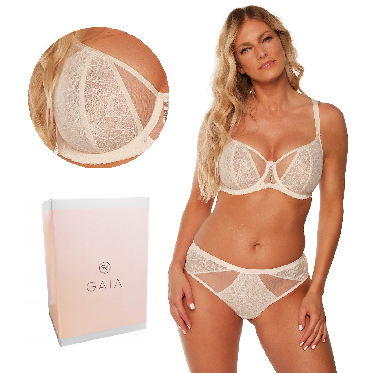 Biustonosz GAIA Soft Balconette Delia 1208 miękki balkonetka beżowy  95D
