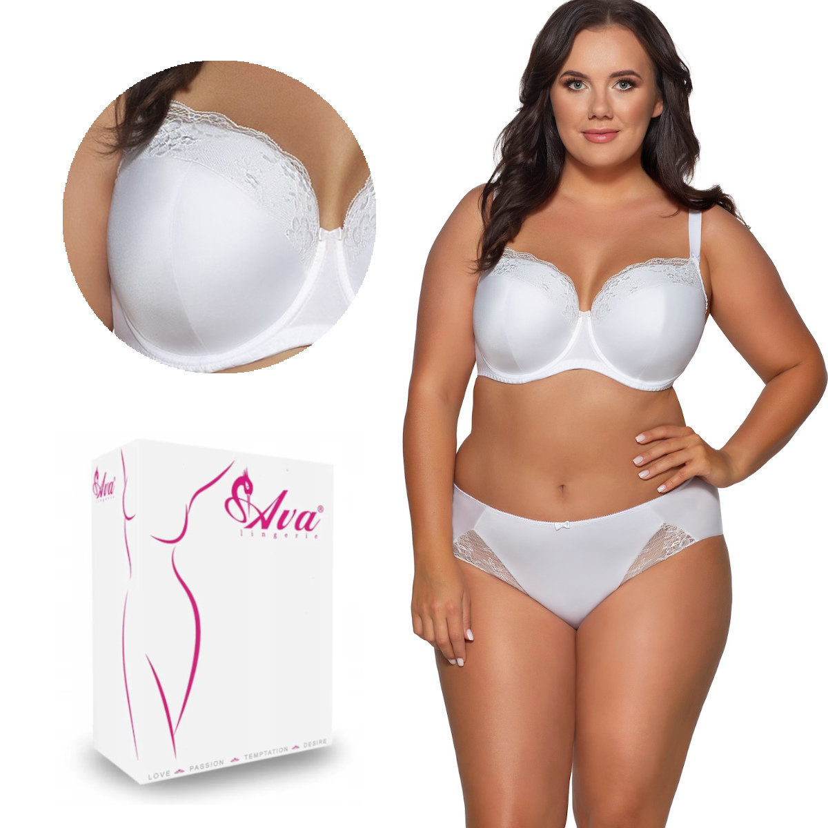 Biustonosz Full Cup AV 2112 usztywniany biały  105B