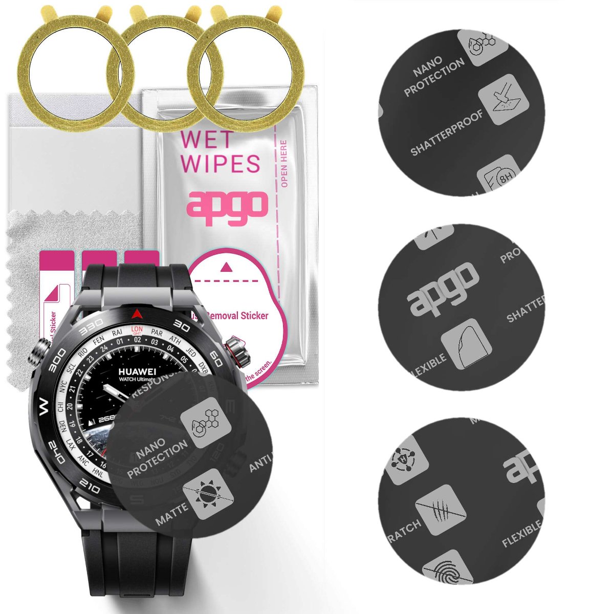 3x Szkło Hybrydowe MATOWE do Huawei Watch Ultimate