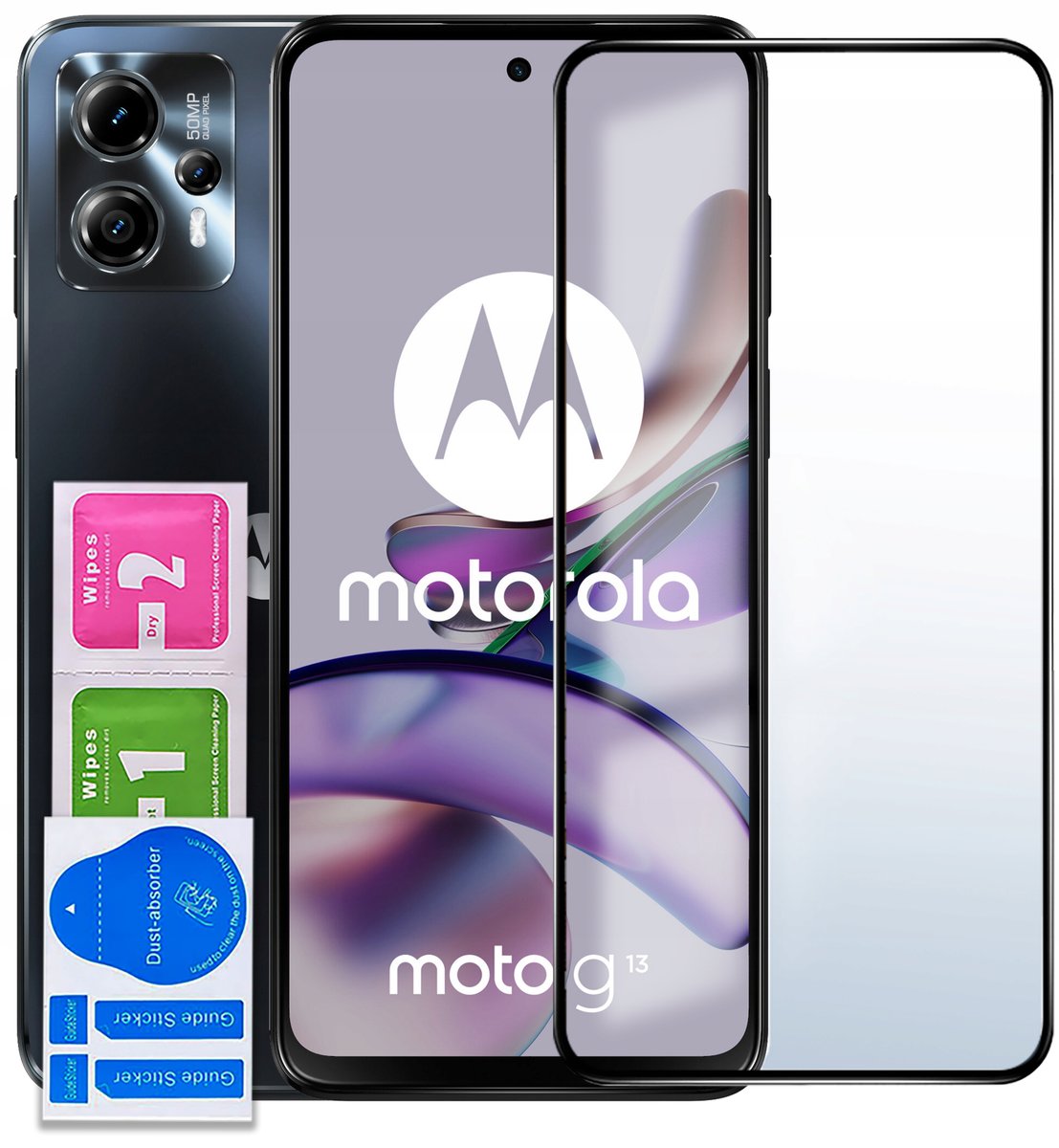 Szkło HARTOWANE 9H NA CAŁY EKRAN PEŁNE 5D do Motorola Moto G13|G23|G53|G72